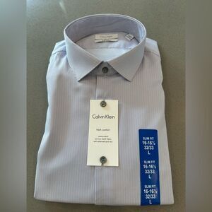 BRAND NEW WITH TAGS! Calvin Klein Slim Fit Dress Shirt Size 16-16.5 32/33 Large